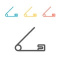 Open safety pin simple icon. Vector sign for web graphics.