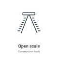 Open scale outline vector icon. Thin line black open scale icon, flat vector simple element illustration from editable tools Royalty Free Stock Photo