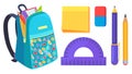 Open School Bag with Stationary Element Accessory