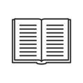 Open School Book Outline Flat Icon on White