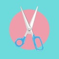 Open scissors flat design vector