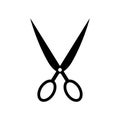 Open Scissors icon vector sign and symbol isolated on white back