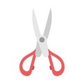 Open scissors, red handle