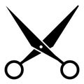 Open scissors solid icon. Tool illustration isolated on white. Hair scissors glyph style design, designed for web and