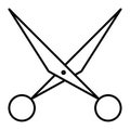 Open scissors thin line icon. Tool illustration isolated on white. Hair scissors outline style design, designed for web