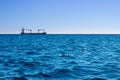 Open sea view on sunny summer day to longly ship Royalty Free Stock Photo