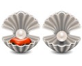 Open seashell with pearl