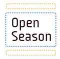 OPEN SEASON stamp on white background