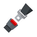 Open Seatbelt. Flat Style Vector