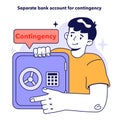 Open a separate bank account for contingency. Household spendings