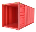 Open shipping container isolated on white Royalty Free Stock Photo