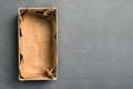 Open Shoe box isolated on a black background with a copy of the space. The concept of delivery of goods, shopping Royalty Free Stock Photo