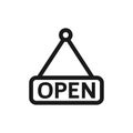open shop sign. open Label sign. open isolated vector icon Royalty Free Stock Photo