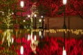 Reflection Pool Outside of LDS Mormon Temple at Christmas in Salt Lake City