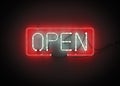 Open Sign Neon on black background Royalty Free Stock Photo