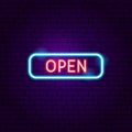 Open Sign Neon Label
