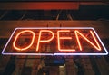 Open Sign Neon Light Bar Restaurant Shop Royalty Free Stock Photo