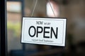 Open sign support local business Royalty Free Stock Photo