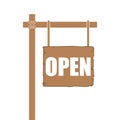 Open Sign On Wood Board Royalty Free Stock Photo