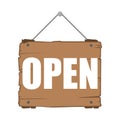 Open Sign On Wood Board Royalty Free Stock Photo
