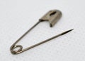 open large  silver safety pin Royalty Free Stock Photo