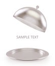 Open silver tray on a white background