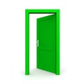 Open Single Green Door