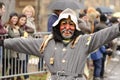 Open smile of woodland mask at Carnival parade, Stuttgart