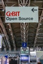 Open Source banner in hall 2 at CeBIT