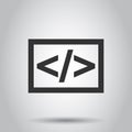 Open source business vector icon in flat style. Api programming illustration on white background. Programmer technology concept Royalty Free Stock Photo