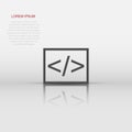 Open source business vector icon in flat style. Api programming illustration on white isolated background. Programmer technology Royalty Free Stock Photo