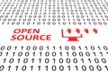 OPEN SOURCE concept binary code 3d Royalty Free Stock Photo