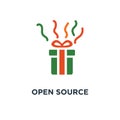 open source icon. crowd sourcing, design thinking people concept symbol design, innovation technology, tech people meeting, Royalty Free Stock Photo