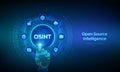 Open source intelligence. OSINT. Open data access. Open source analysis. Cyber analytics. Data gathering. Open data database.