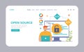 Open source web banner or landing page. Software with code available Royalty Free Stock Photo