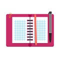 Open spiral binder notebook cell paper