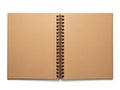 Open spiral bound notebook with blank pages isolated on white background Royalty Free Stock Photo