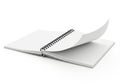 Open spiral bound notebook with blank pages isolated on white background Royalty Free Stock Photo