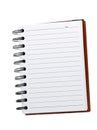 Open spiral lined notebook