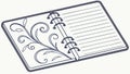 Open Spiral Notebook with Floral Design, Creative Jotting, vector design Generative AI Royalty Free Stock Photo