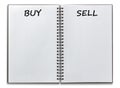 Open spiral book with text Buy and Sell Royalty Free Stock Photo