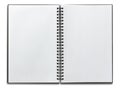 Open spiral notebook isolated