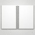 Open spiral notebook page isolated on white background Royalty Free Stock Photo