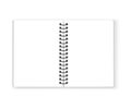 Open spiral notebook on white background vector