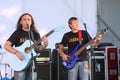 On the open stage of the festival are musicians in a rock band, Darida. Royalty Free Stock Photo