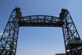 Open standing lift bridge called Hefbrug as a reminder of the trains that passed through Rotterdam on the Nieuwe Maas Royalty Free Stock Photo