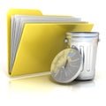 Open steel trash can folder icon