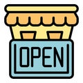 Open store icon vector flat Royalty Free Stock Photo