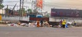 Open street side dustbin at guwahati in india