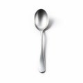 Realistic Silver Spoon On White Background